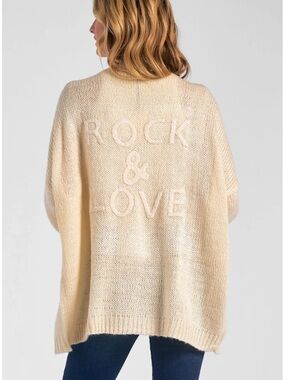 Cutest Rock & Love Cream Knit Open Cardigan Sweater one size NWOT